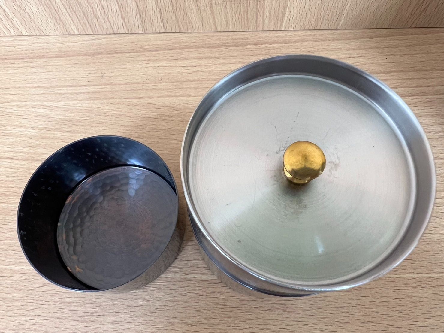新光堂 美術銅器 純銅ブロンズ茶筒 - メルカリ