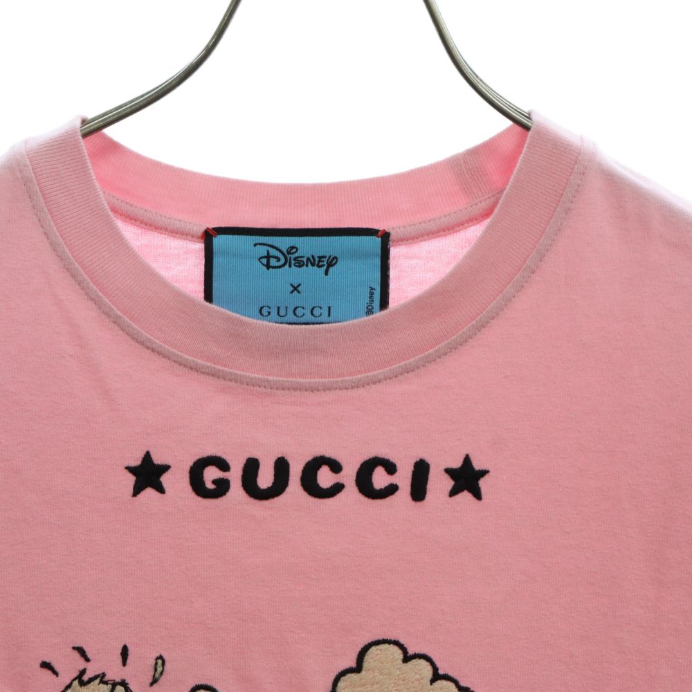 GUCCI (グッチ) 21SS ×Disney DONALD T-SHIRT ディズニー ドナルドプリント半袖Tシャツカットソー ピンク  580762 XJDBH - メルカリ