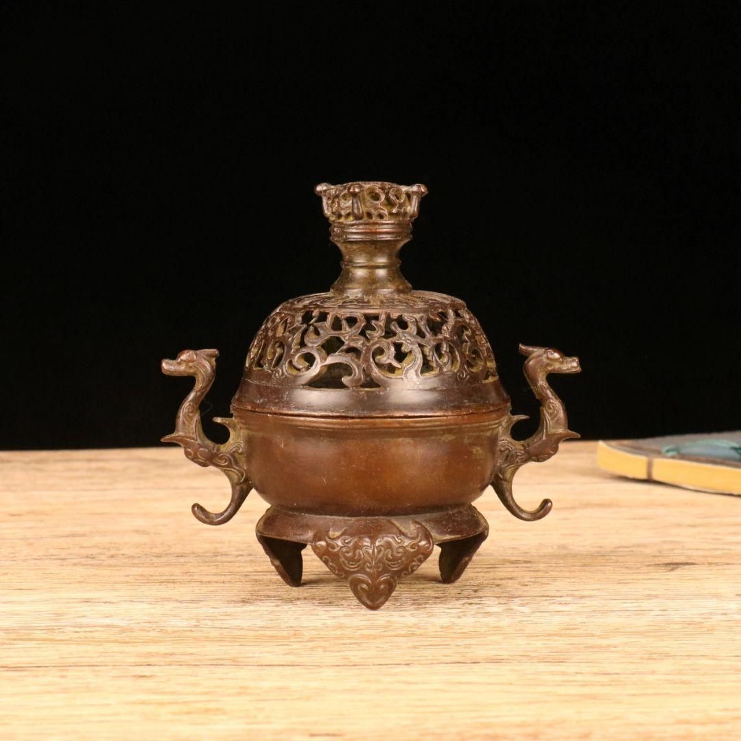 銅製 浮彫双龍碗 茶道 香道具 装飾品 工芸品 美術品 置物 銅 銅製 浮彫双龍碗 茶道 香道具 装飾品 工芸品 美術品 置物 銅