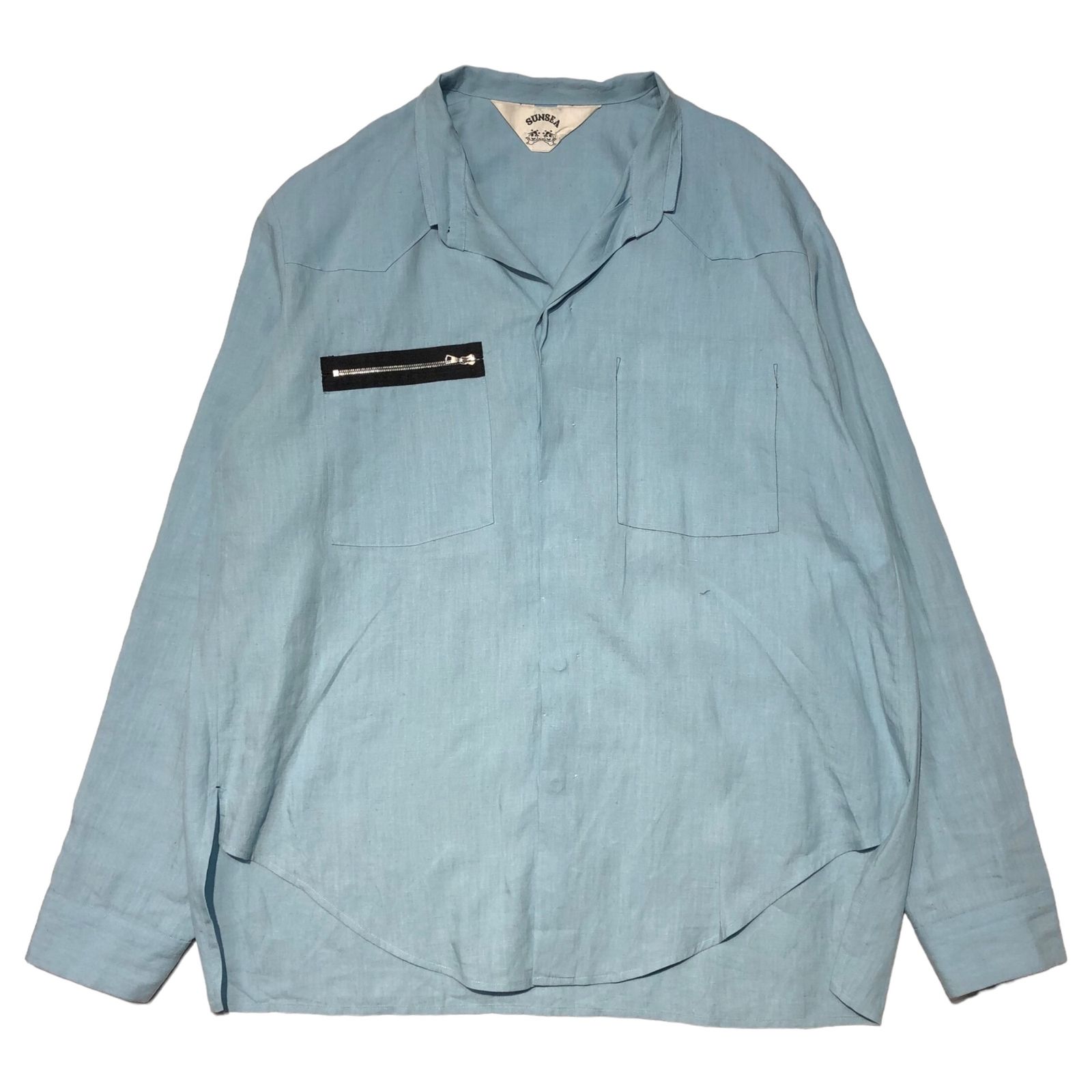 トップス SUNSEA SUNSEA(サンシー) 18SS Linen Zip Shirt 2 リネン ジップシャツ