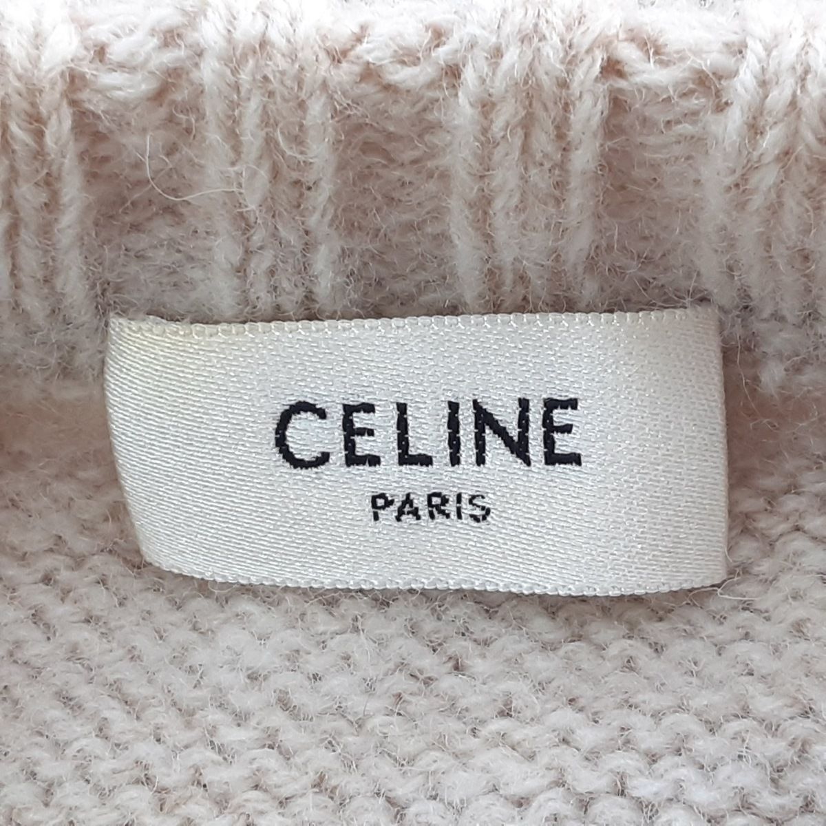 CELINE(セリーヌ) 長袖セーター サイズS レディース - ベージュ×レッド クルーネック - メルカリ