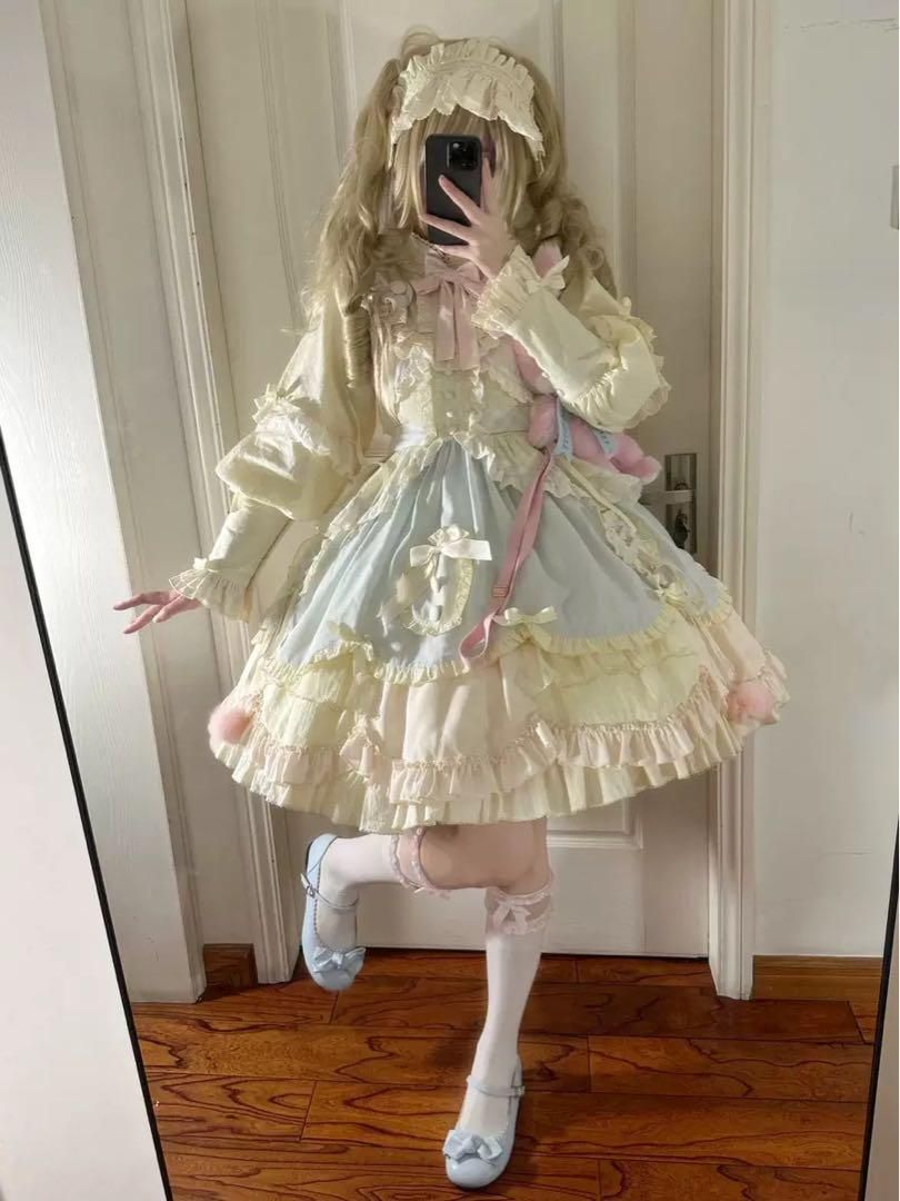 パステルカラーワンピース♪女子会にぴったりなロリータファッション！ 新品未使用パステルカラーワンピース♪女子会にぴったりな