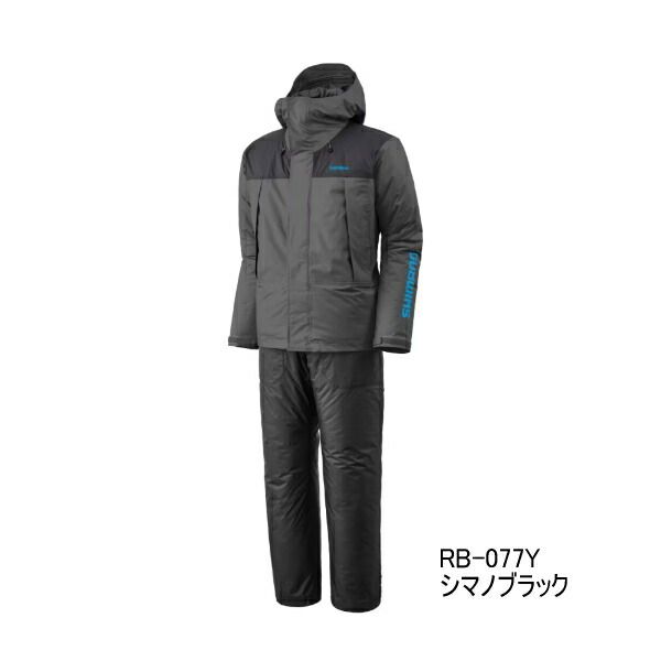 ≪ 25年9月新商品 ≫ シマノ ベーシックハイロフト レインスーツ 01 RB-077Y シマノブラック Mサイズ