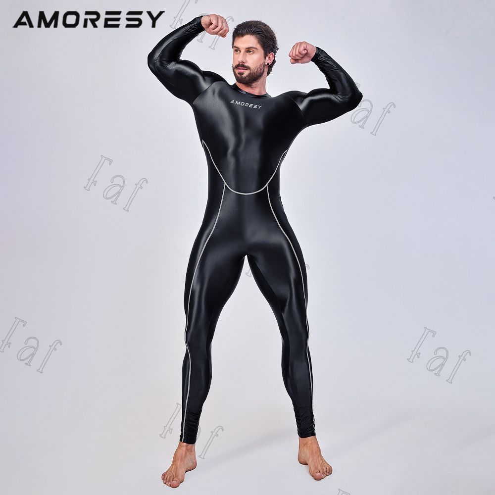 AMORESY Dracoシリーズ メンズ 長袖全身タイツ スパンデックス