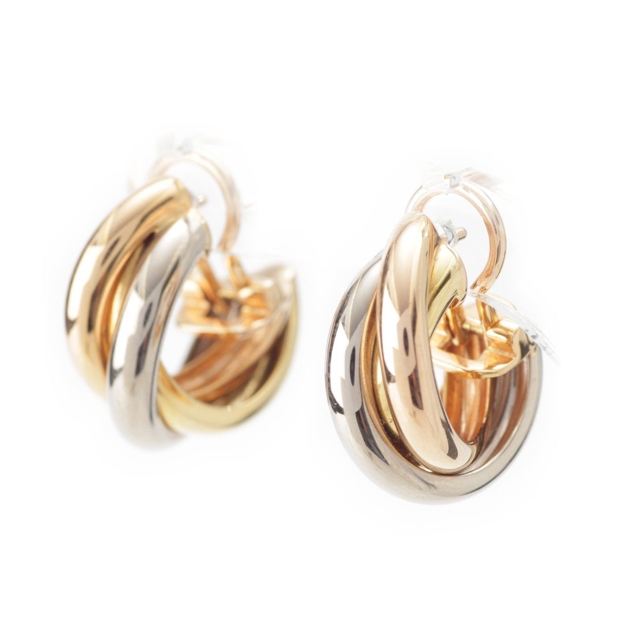 カルティエ トリニティ クラシックモデル WG YG PG イヤリング