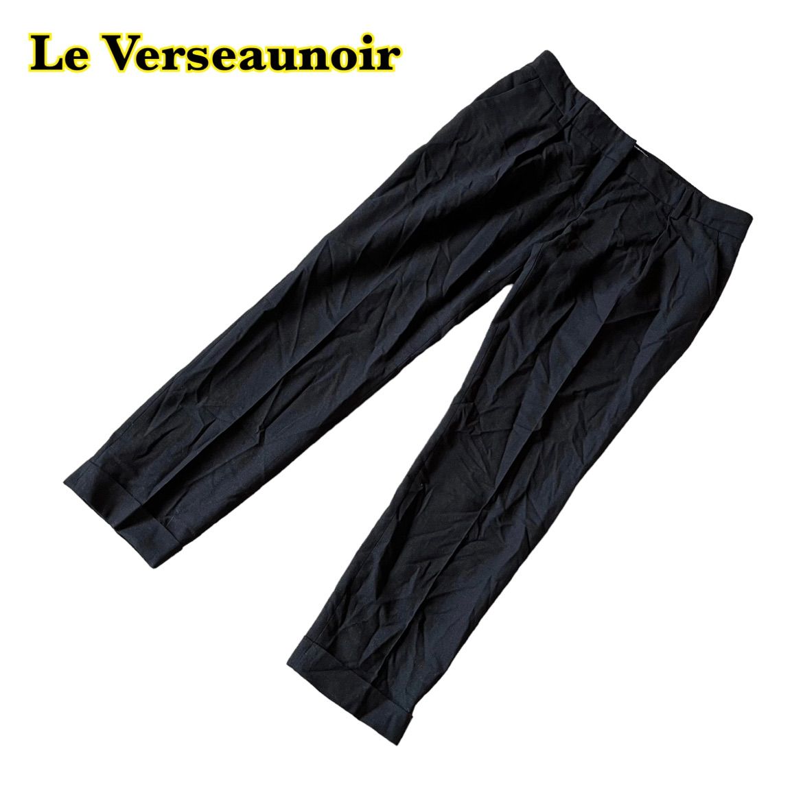 Le Verseaunoir ルヴェルソーノワール　ロングパンツ　黒　イタリア製　レディース　40サイズ