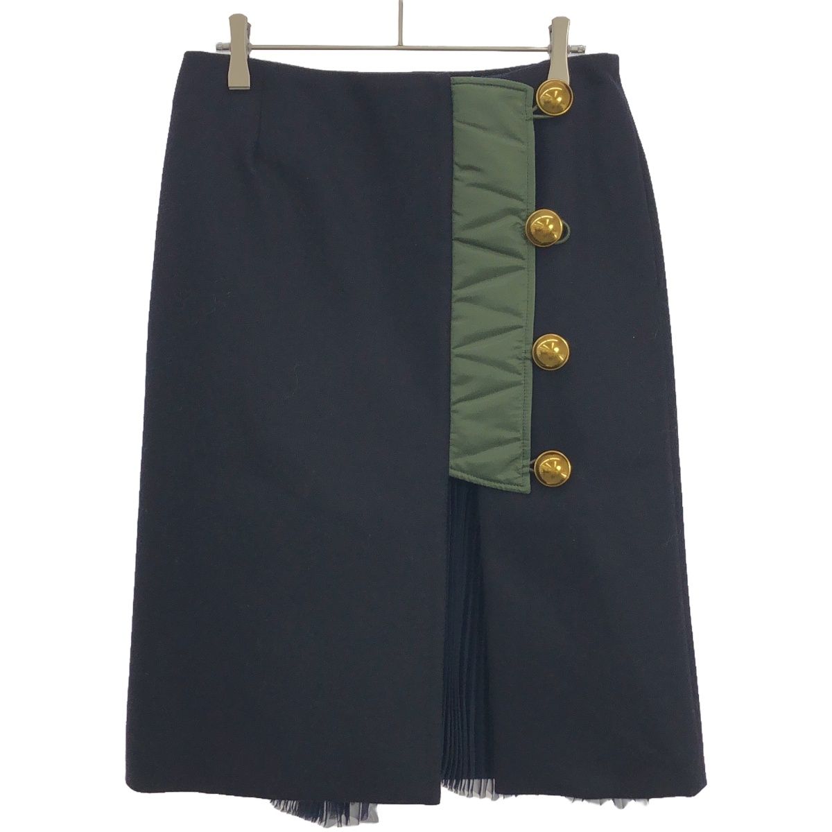 新品未使用 sacai サカイ ウールメルトンスカート ペチコート付き