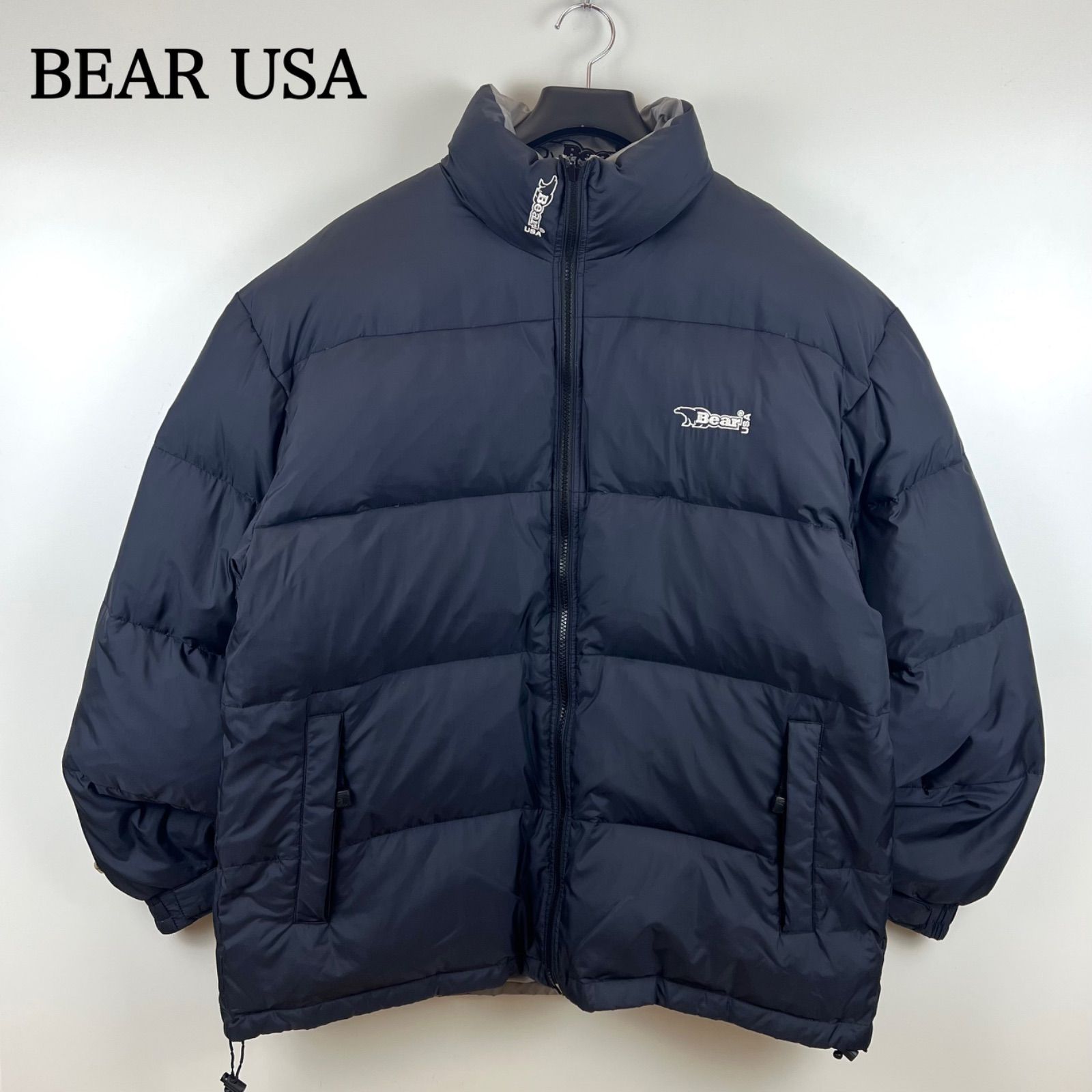 Bear USA リバーシブル 肉厚 グースダウン 黒 ベージュ ドローコード Bear USA リバーシブル 肉厚 グースダウン 黒 ベージュ ドローコード