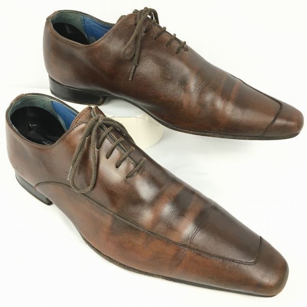 80s-90s?/Vintage★Finsbury/フィンズベリー　ロングノーズ　ホールカットスタイル　レザーシューズ　ダークブラウン/茶/BROWN〉size6.5/25.0程度/メンズ//men's 菅NO.WZC-239 80s-90s?/Vintage☆Finsbury/フィンズベリー ロングノーズ ホール