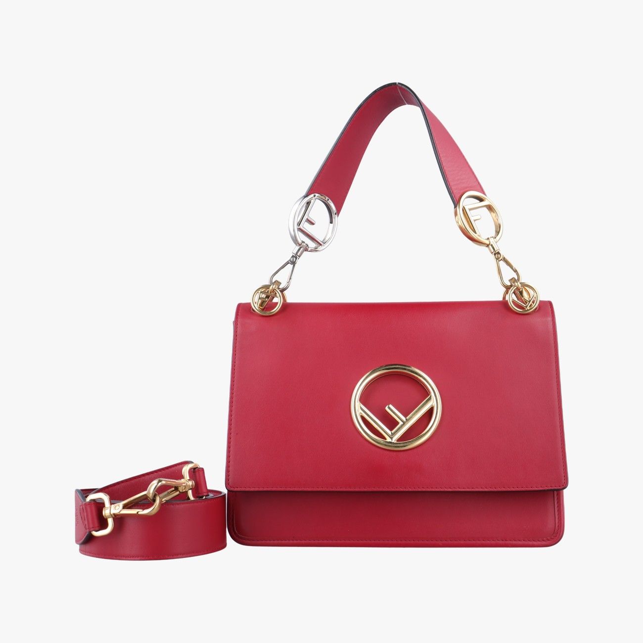 フェンディFendiキャナイエフ レッド レザー 8BT284 8BT284-2IH 179-0501