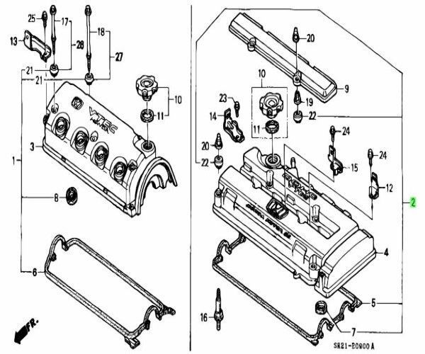 ホンダ 純正 シビック フェリオ ヘッドカバーパッキングセット HONDA CIVIC FERIO Gasket Set Head Cover 未使用 Genuine OEM JDM