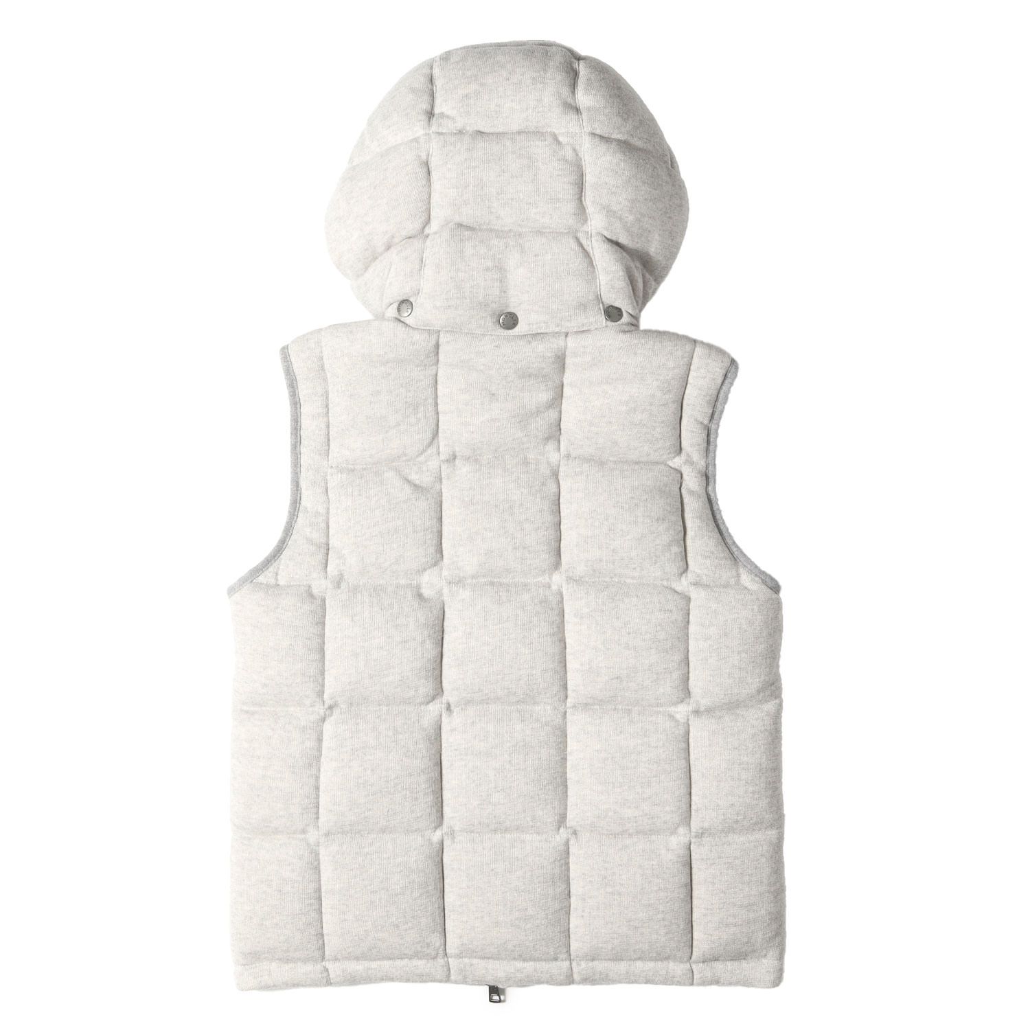 MONCLER モンクレール ダウンベスト ヘザーグレー サイズ M 取り外し フード付き メランジ ダブルジップ ダウンベスト Maglia Gile 020918422000 80087 アウター ジャケット 上着 メンズ
