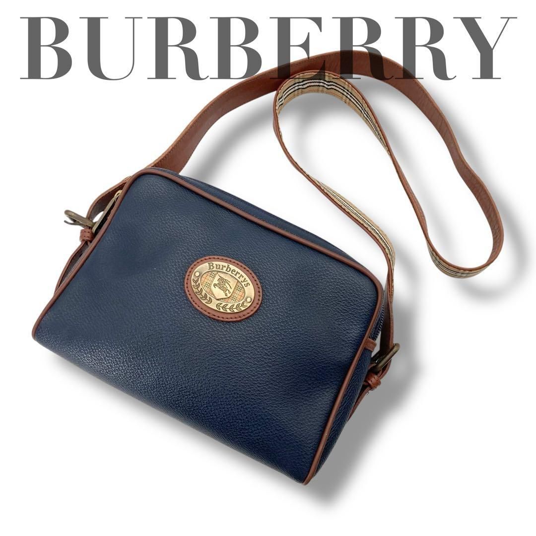 Auth Vintage Burberry Nova Check Horse Logo Shoulder Bag W Zipper