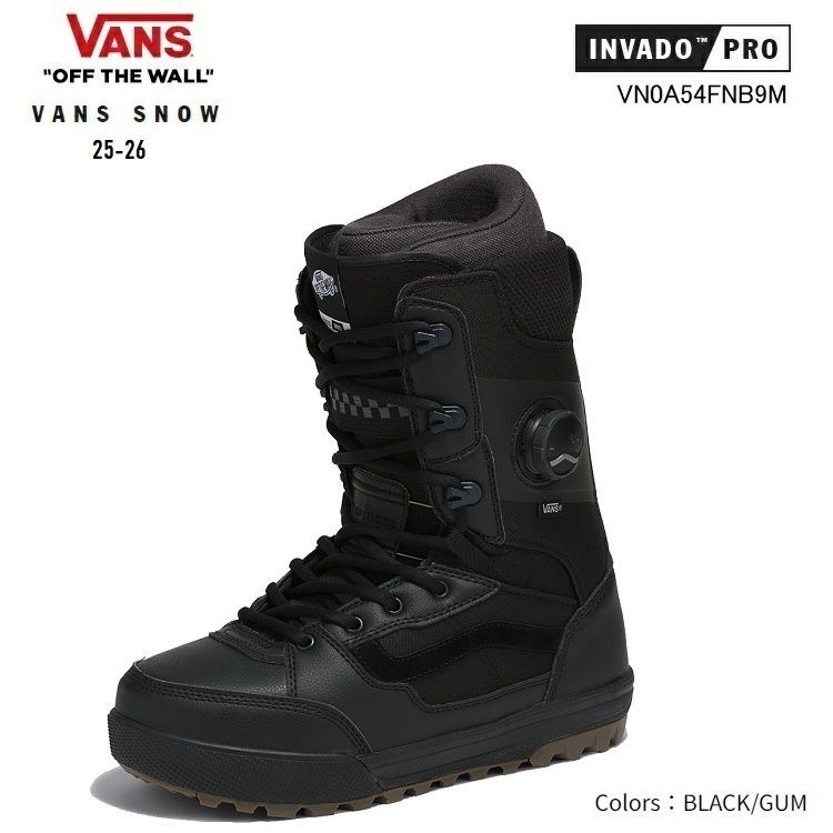 VANS SNOW 25-26 INVADO PRO インバードプロ カラー BLACK|GUM VANS SNOWBOARD BOOTS バンズ スノーボードブーツ VANS 日本正規品 保証書付 2026