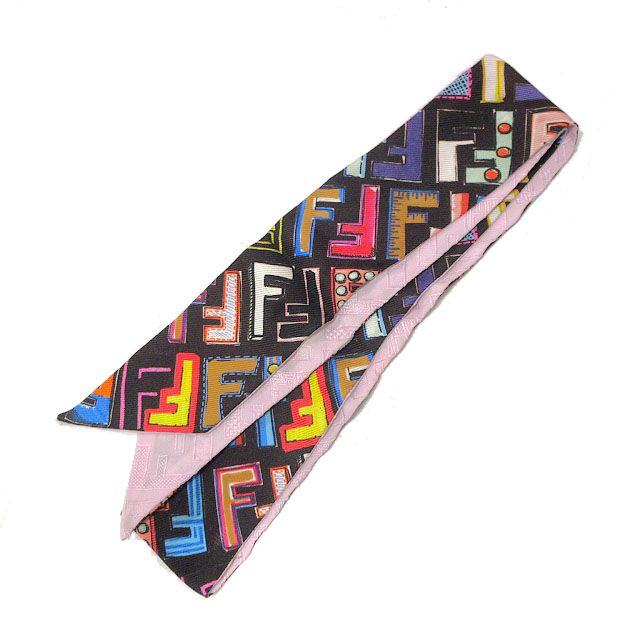 フェンディ FENDI ラッピー スキニー スカーフ ズッカ柄 プリント  