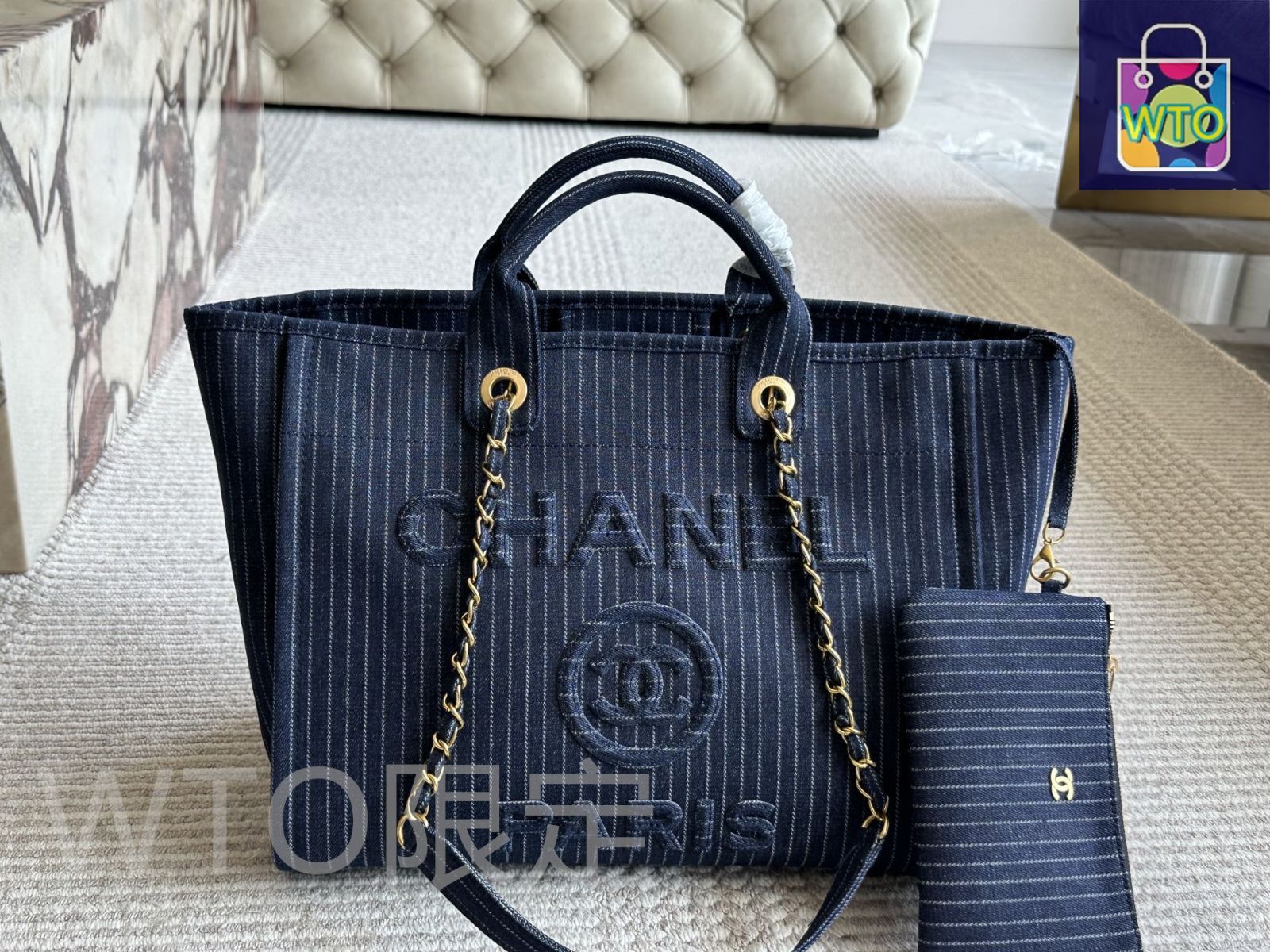 今日特価】Chanel シャネル デニムビーチバッグ シリーズ 真珠