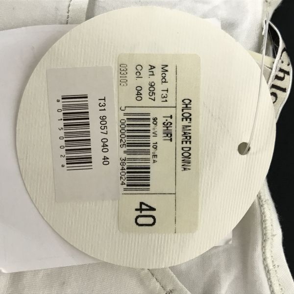 Chloe - タグ付新古品/イタリア製★クロエ/Chloe★ロゴプリント/ストレッチ/半袖Tシャツ【40/レディースM-L程度/白/white】◆cBH897 Chloe - タグ付新古品/イタリア製☆クロエ/Chloe☆ロゴプリント