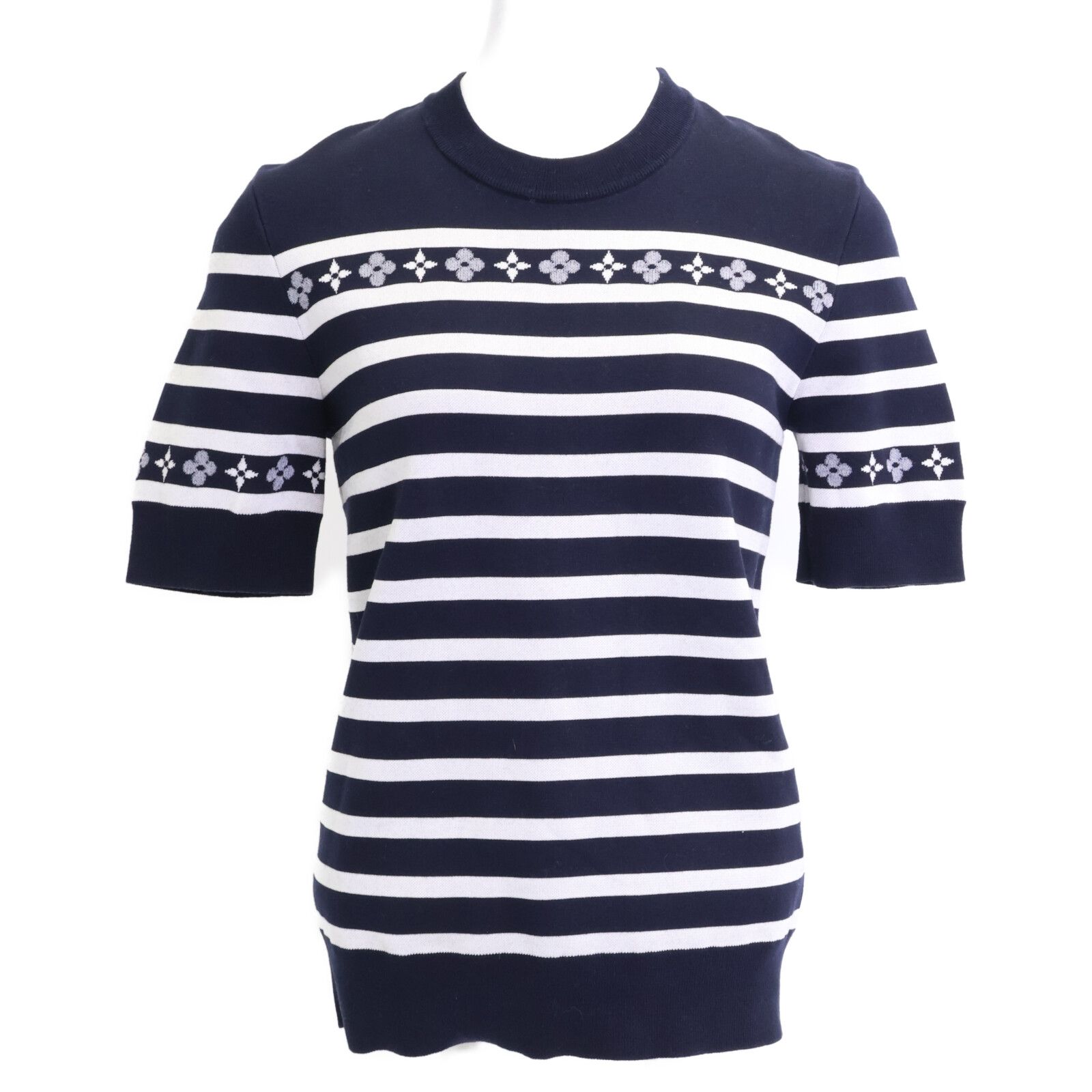 LOUIS VUITTON ルイヴィトン 正規 22年製 RW222J OE5 FNKS09 1A9XHC モノグラムフラワー マニリエール 半袖ニットセーター S