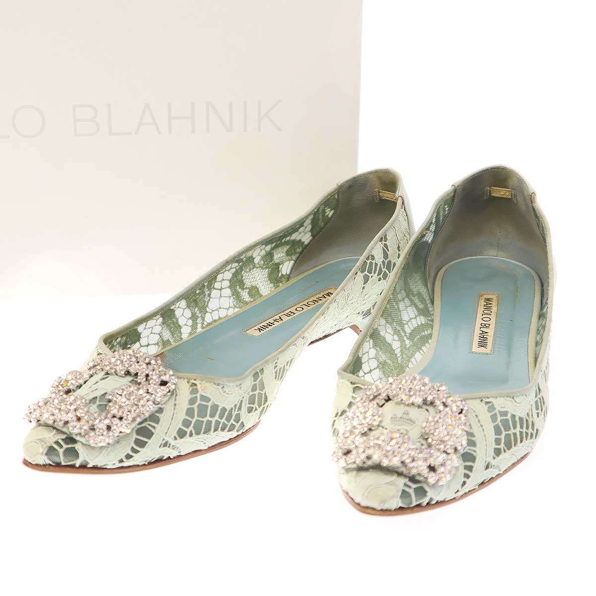 MANOLO BLAHNIK マノロブラニク ピンク 薔薇 37 ヴィンテージ Manolo