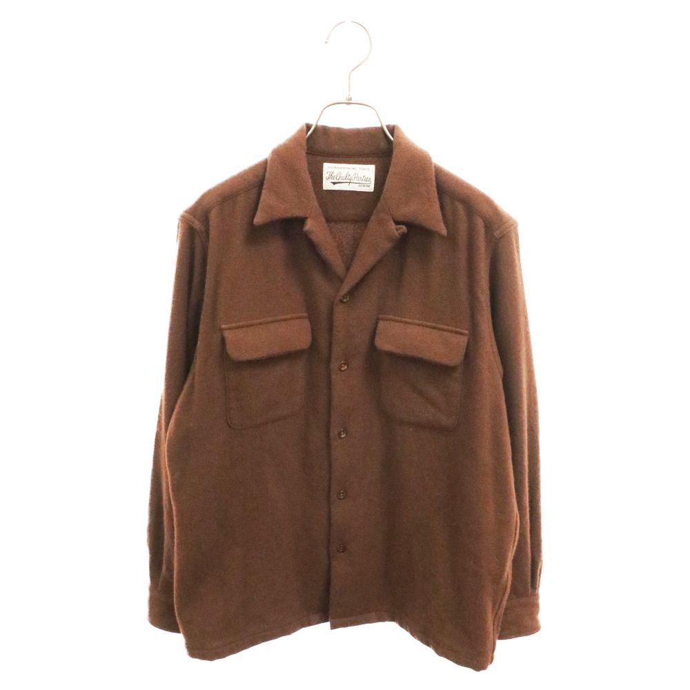 WACKO MARIA (ワコマリア) 20AW WOOL OPEN COLLAR SHIRT ダブルフラップ ウール オープンカラー 長袖シャツ ブラウン