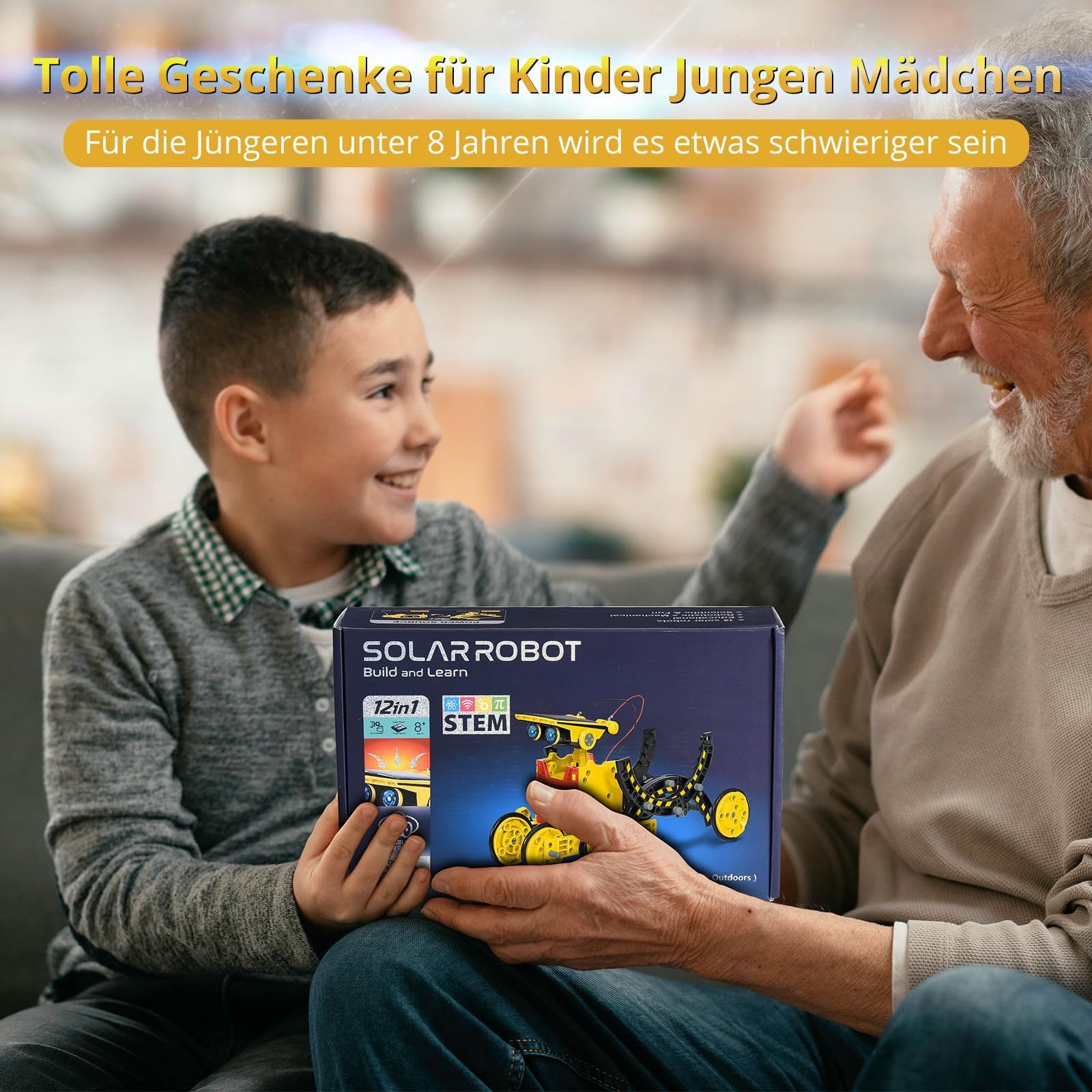 ソーラーロボットキット 8～12歳の子供用 STEM 組み立ておもちゃ 12イン1 自分で作るロボット ソーラーパネル-バッテリー駆動 科学 工学 のアイデアギフト 8 9 10 11 12歳の男の子向け