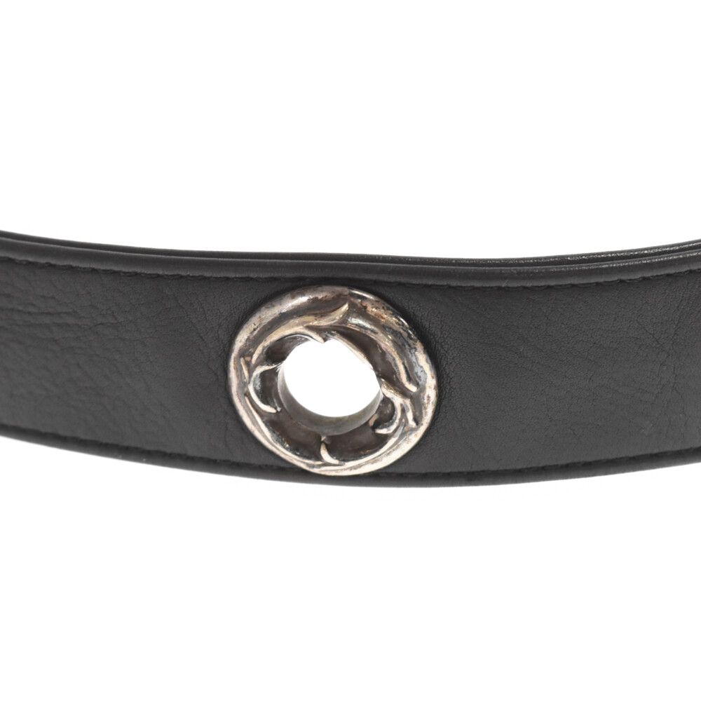 CHROME HEARTS (クロムハーツ) STRAP LG GROMMET/ラージグロメット レザーベルト ブラック/シルバー - メルカリ