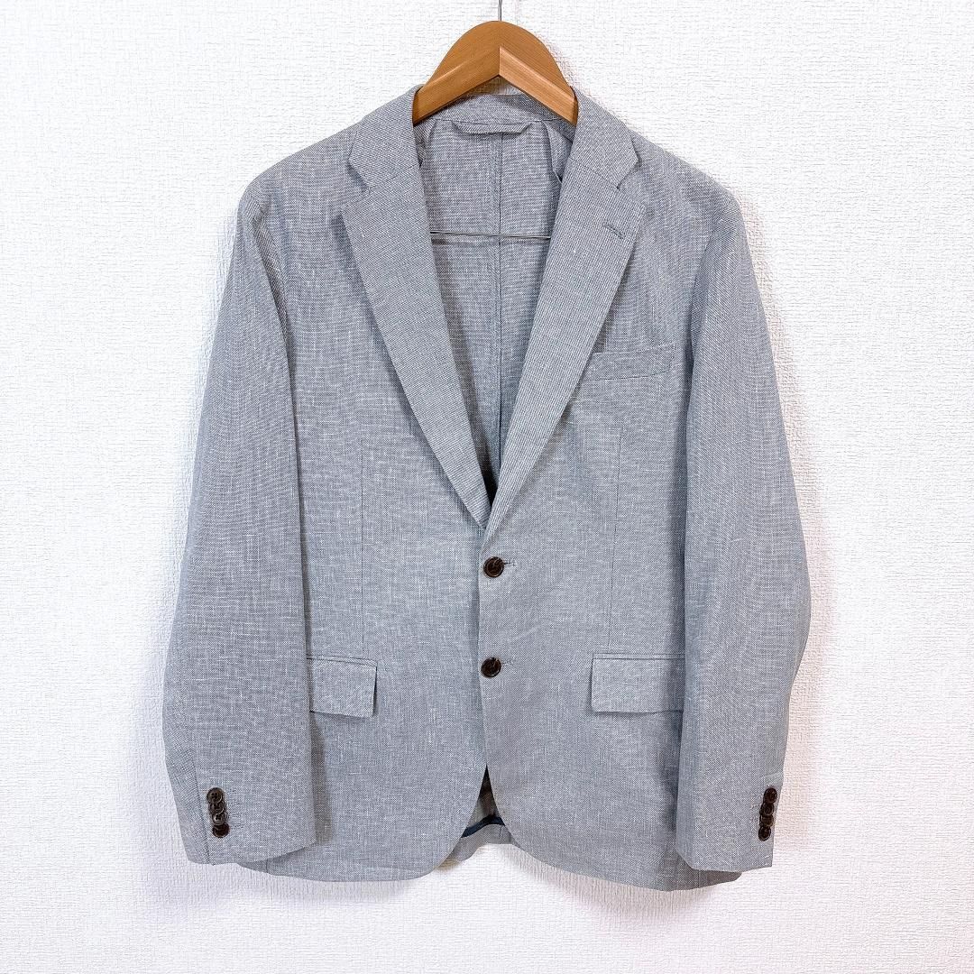 LANDS END 麻混スーツセットアップ ジャケットy5 パンツ76