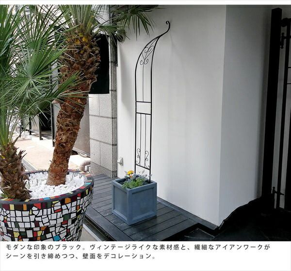 アイアンハーフアーチ ダブル プランターセット エクステリア ガーデンファニチャー フェンス IA-HF004DBZ UBST-360GRYx2 門 鉄製 ハート おしゃれ 小型 北欧 屋外 STEELWINDOWSANDDOORS_COM