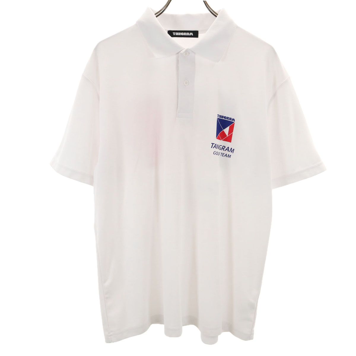 TANGRAM タングラム ゴルフウェア ポロシャツ 白 L TANGRAM / タングラム ポロシャツ 吸水速乾 通気 UVカット DRY