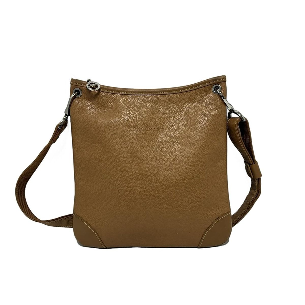 LONG CHAMP ロンシャン ショルダーバック ブラウン レザー LONGCHAMP(ロンシャン) ショルダーバッグ - ブラウン ストラップ