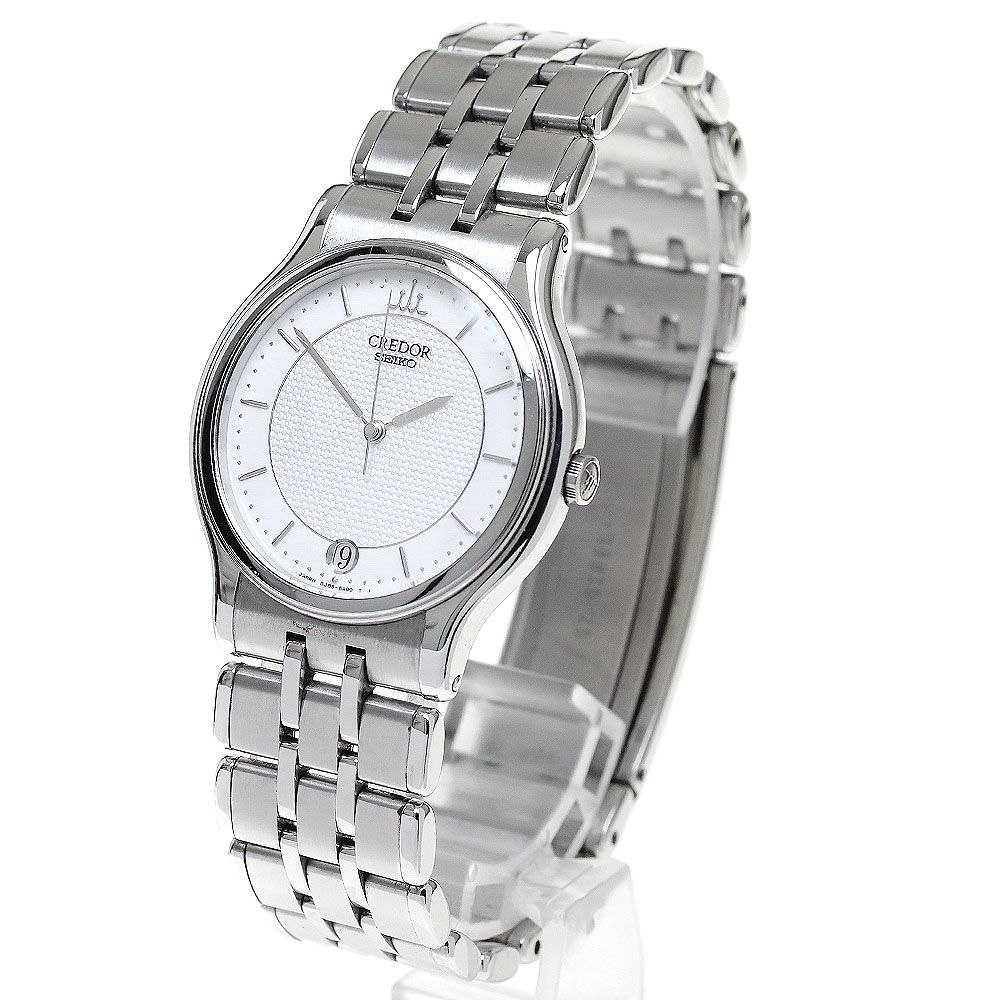 セイコー SEIKO 8J86-6A00 クレドール デイト クォーツ メンズ良品_