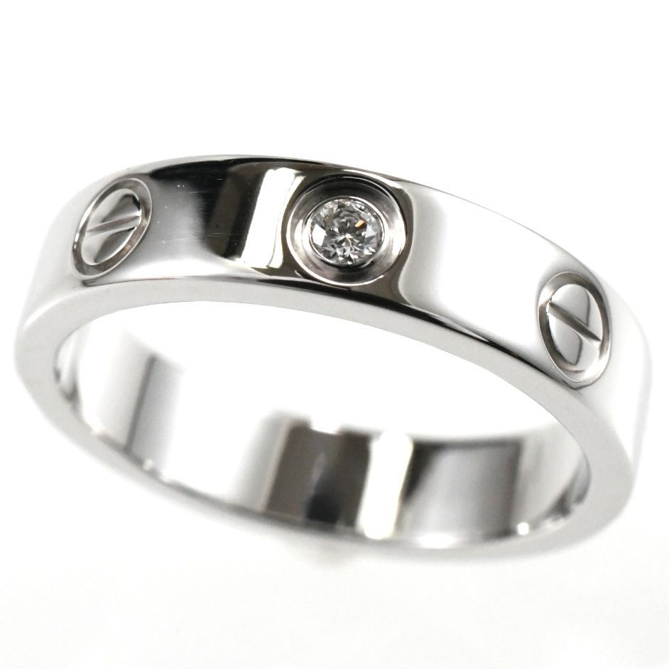 新品仕上げ Cartier ミニラブリング 1P ダイヤモンド付き 7号 Cartier