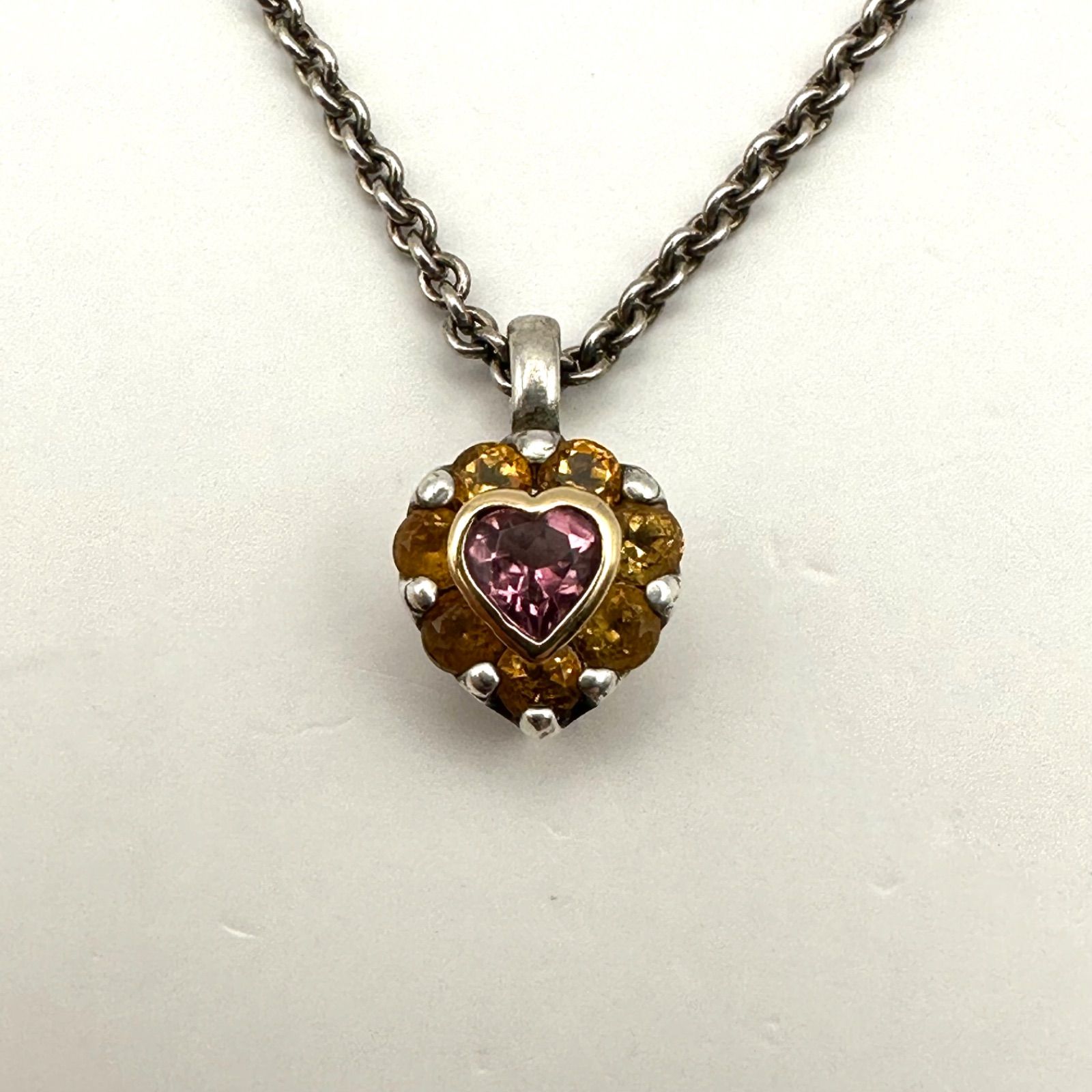 良品】Star Jewelry スタージュエリー ネックレス K18 SV925 コンビ 