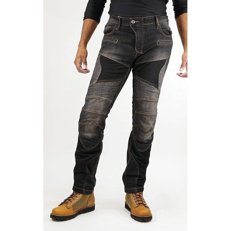 [KOMINE] バイク用 WJ-7393S スーパーフィット プロテクトメッシュジーンズ 07-7393 メンズ Black 6XL 0