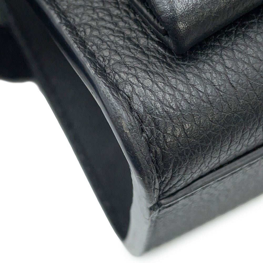 【ヨシWYさん専用】 Louis Vuitton ブラック レザー キーホルダー ルイヴィトン チェーンショルダーバッグ ソフトカーフレザー