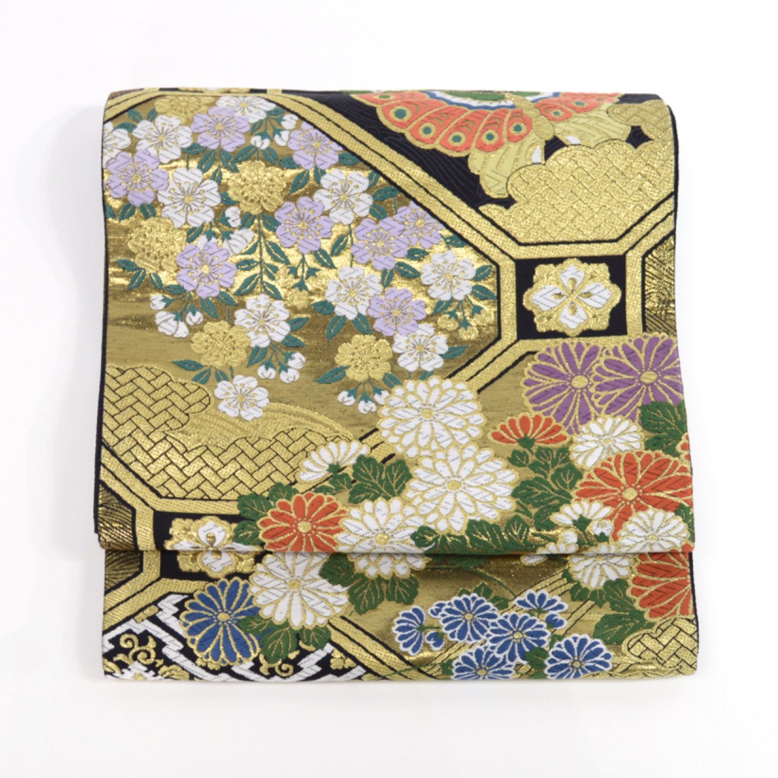 袋帯 正絹 (未仕立て品)【訳あり品】 訳あり新古品】 西陣織 六通 袋帯 