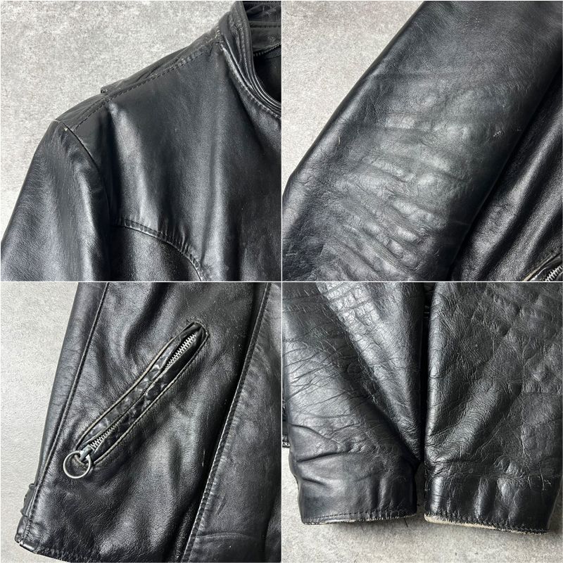80s BROOKS 本革 レザー シングル ライダース ジャケット 40 / 80年代