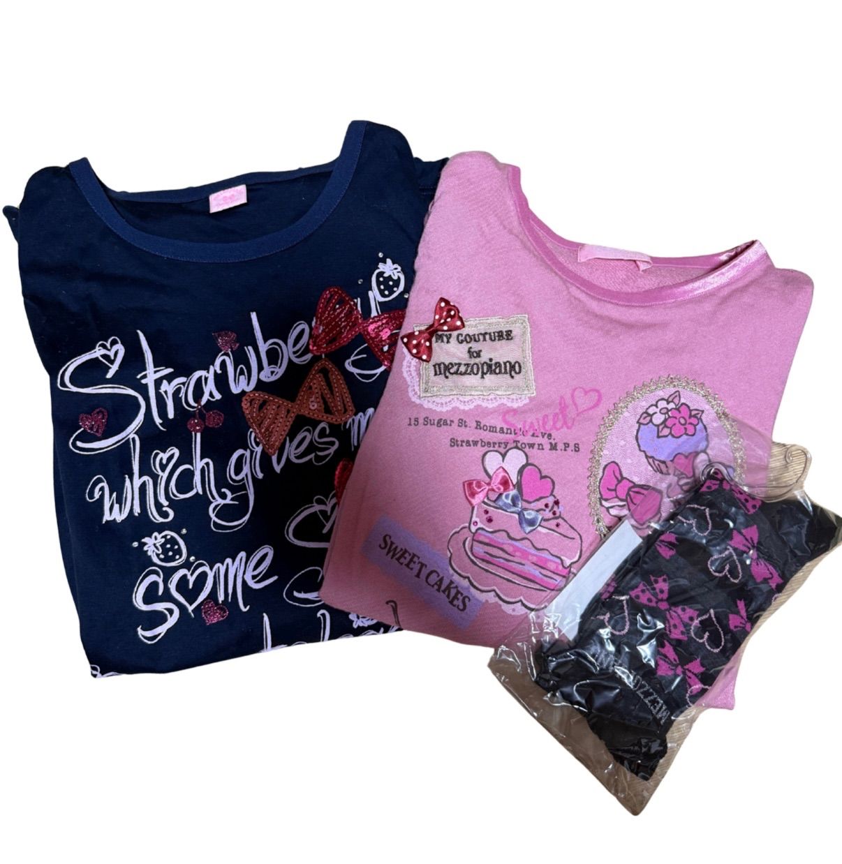 3.メゾピアノ　160 mezzo piano】メゾピアノ 女の子 160サイズ Tシャツ&靴下 春秋冬