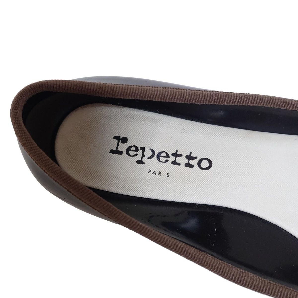 【美品】レペット　バレエシューズ　38　ダークブラウン repetto(レペット) フラットシューズ 38 レディース - 黒×ダーク
