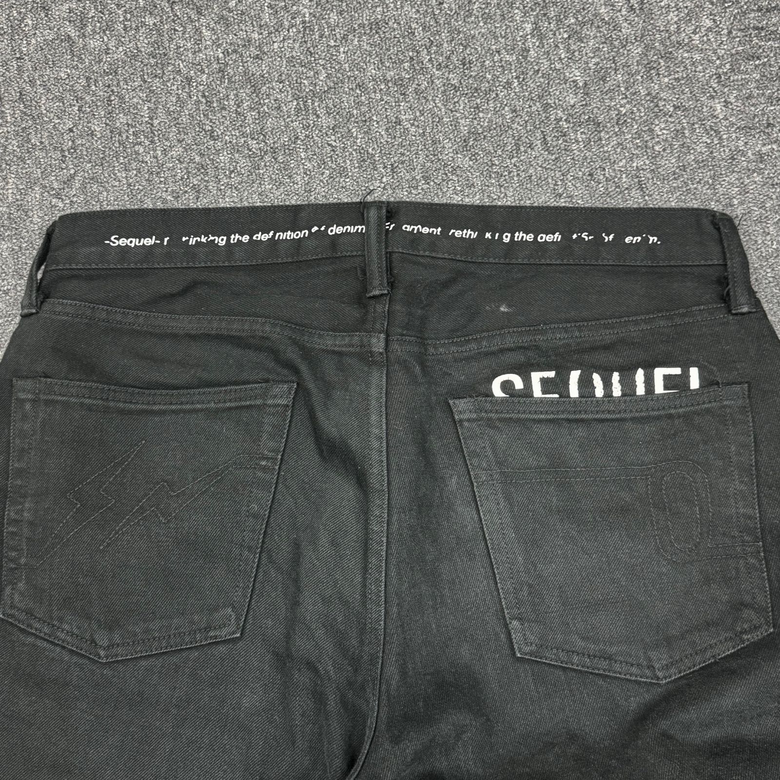 SEQUEL × FRAGMENT DESIGN 19AW デニムパンツ ジーンズ シークエル フラグメントデザイン コラボ ブラック M SQ-1911-PANTS-07 67743A5