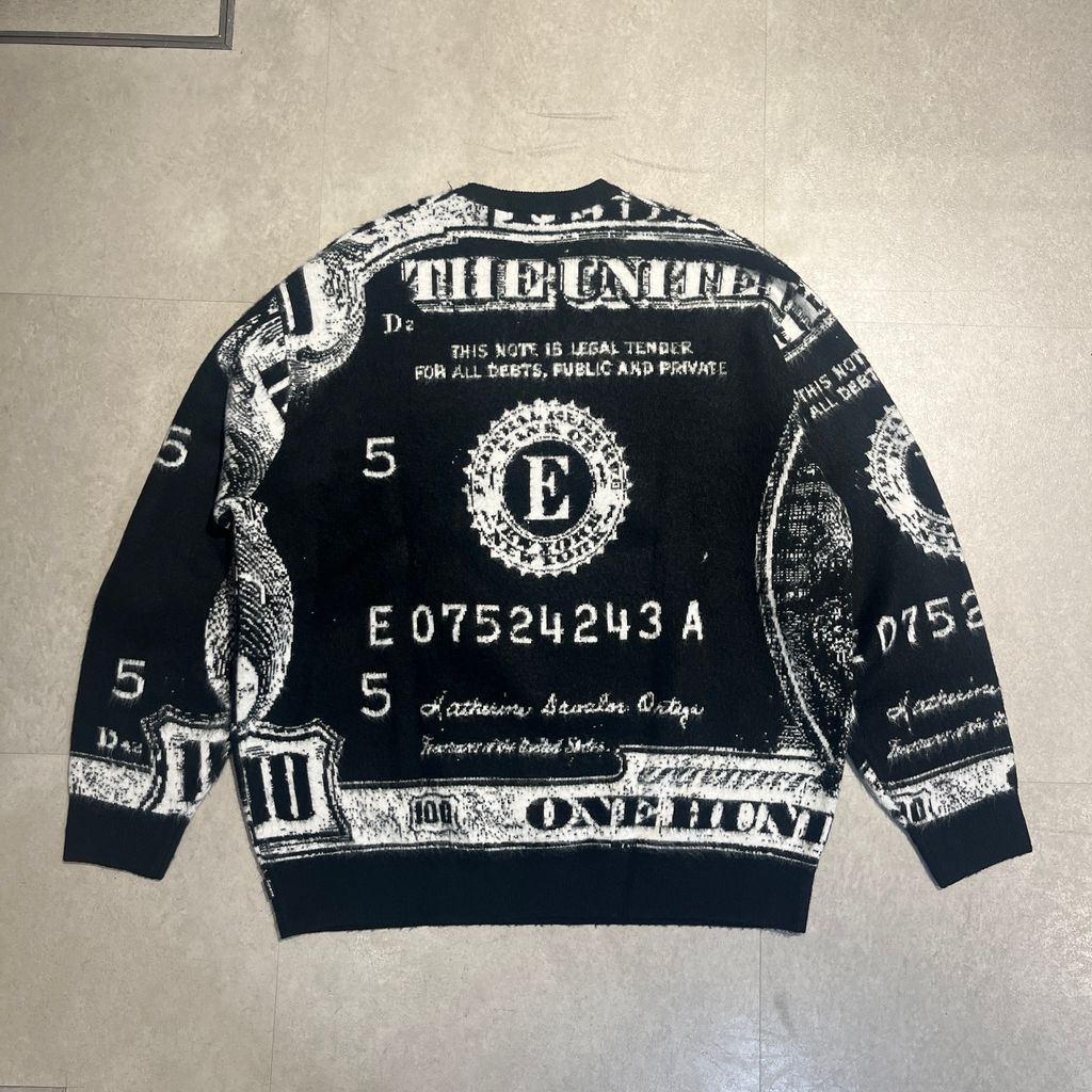 SUPREME シュプリーム 25SS Money Sweater マネー アクリル セーター ブラック サイズ XL 正規品 / 51402 Supreme - SUPREME シュプリーム 25SS Money Sweater マネー