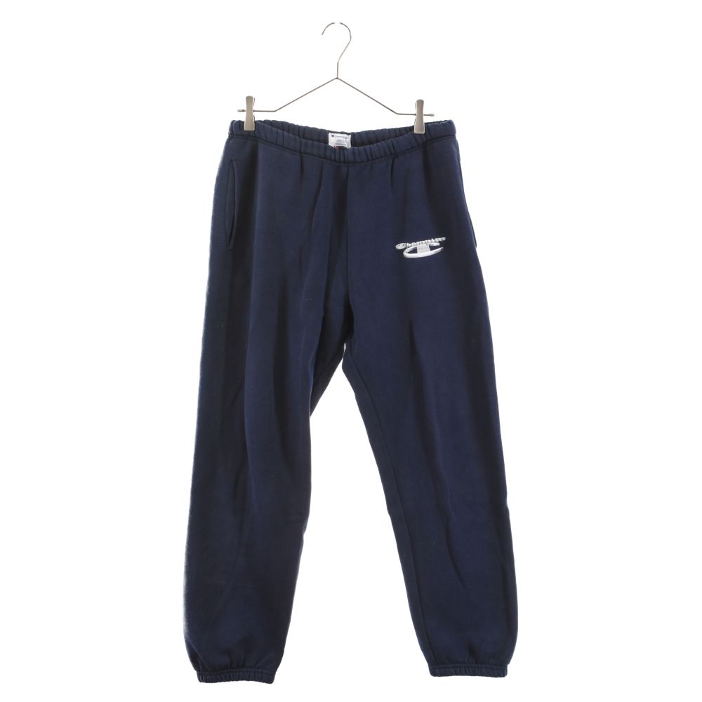 SUPREME (シュプリーム) 18AW×CHAMPION 3D METALLIC LOGO SWEATPANT チャンピオン メタリックロゴ スウェットパンツ ジョガーパンツ ネイビー 550044