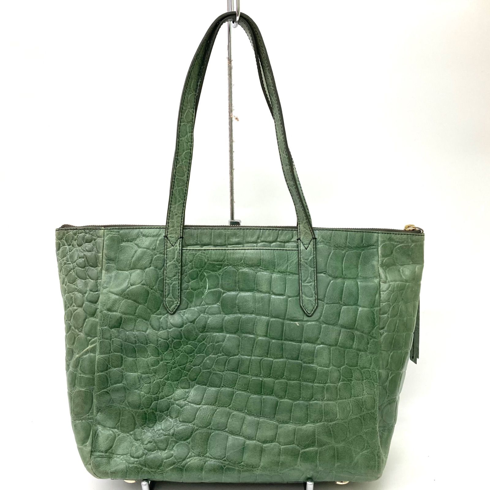 ?最終価格?【FOSSIL】フォッシル トートバッグ グリーン 型押し 