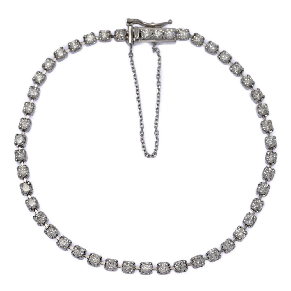 2.5ct|テニスセッティング･ダイヤモンド ブレスレット バングル|K18WG|750-5.9g|ホワイトゴールド|プレゼント|記念日 ♀ S レディース 593514