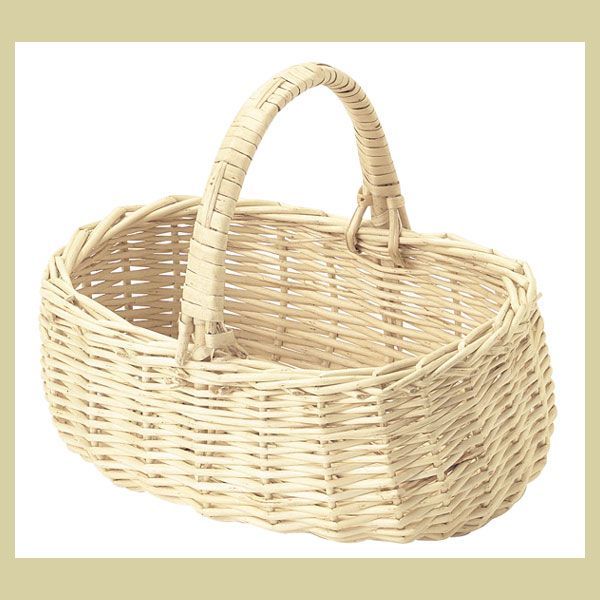 『柳』（２Ｐセット）楕円タイプ小物入れ（片手持ち）「20×14×9cm」　※アジアン雑貨，リーズナブル，かご，バスケット，籐，ケース，ディスプレイ，天然素材，まとめ買い，セット割引