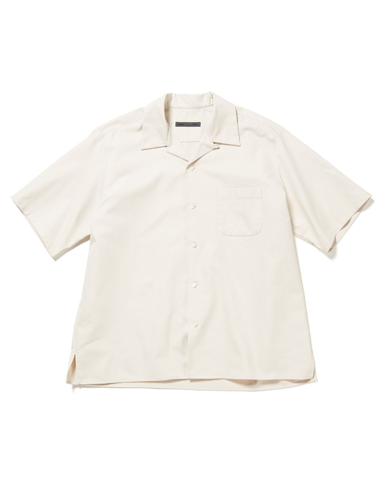 SOPHNET. HIGH TWISTED LIGHT TWILL S/S OPEN COLLAR SHIRT SOPH