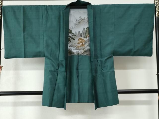 平和屋着物○男性 紬 アンサンブル 色無地 天鵞絨色 正絹 逸品