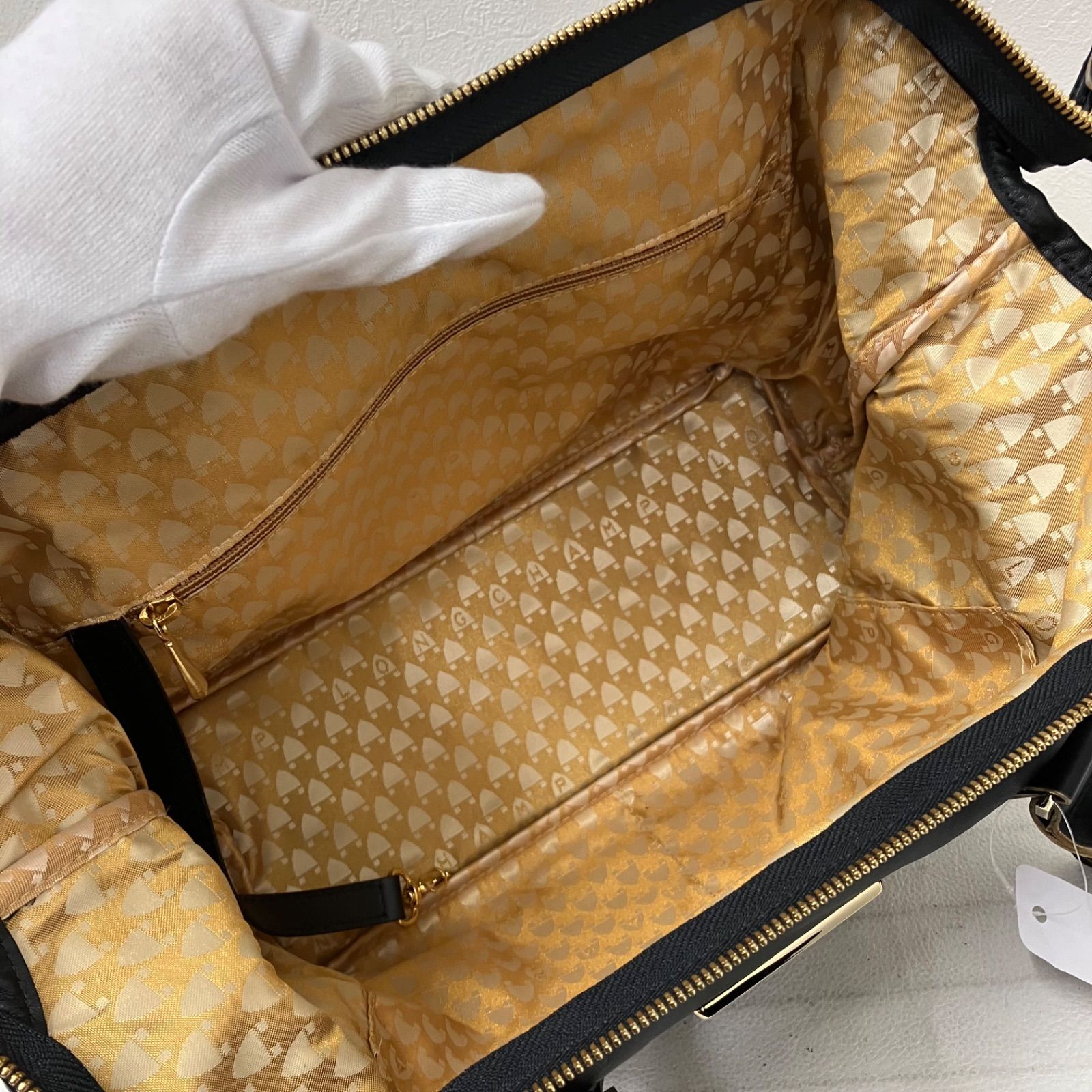 302 美品 LONGCHAMP ロンシャン レザー ハンドバッグ トートバッグ 大 