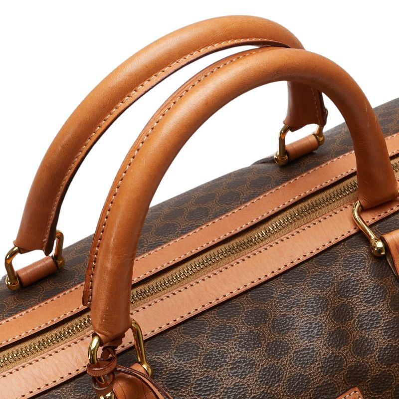 セリーヌ マカダム ボストンバッグ トラベルバッグ ブラウン PVC  