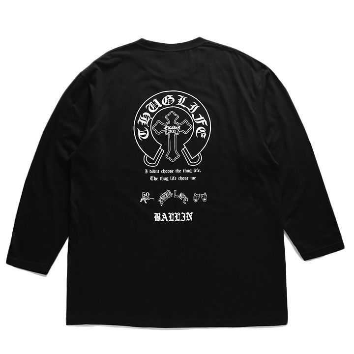 ACE FLAG ロンT メンズ 黒 大きいサイズ エースフラッグ Tシャツ